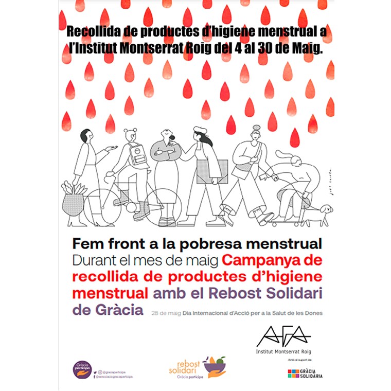 Recollida productes d'higiene menstrual Institut Montserrat Roig