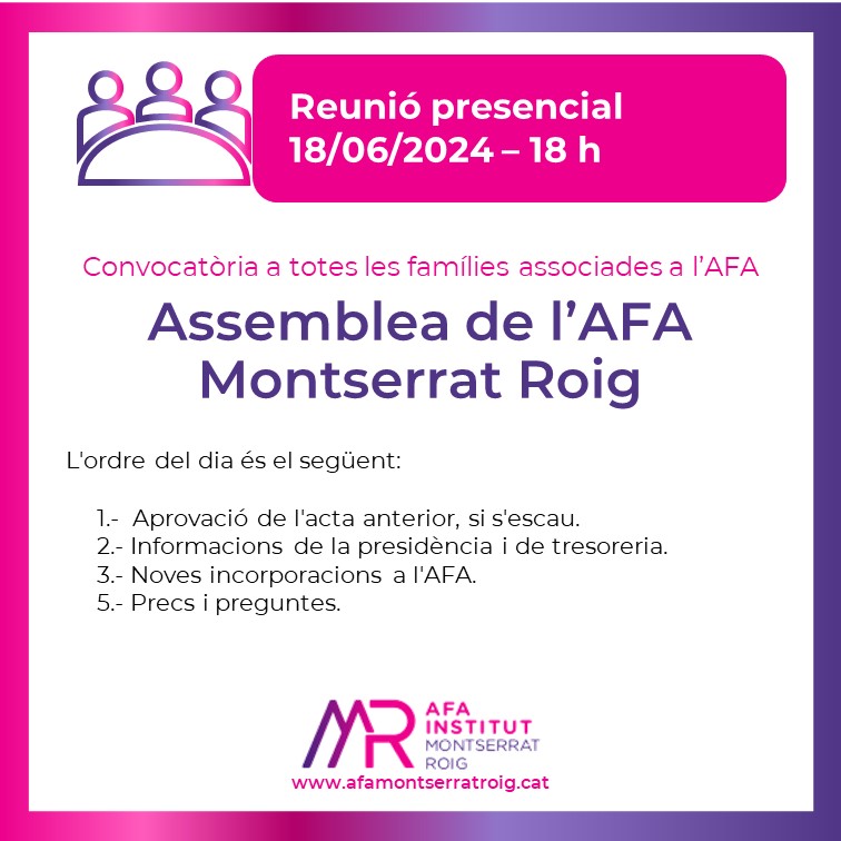 Convocatòria d’Assemblea Ordinària de l’AFA