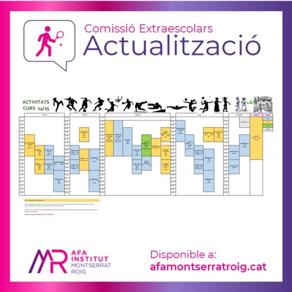 Actualitzades les extraescolars 2024-25